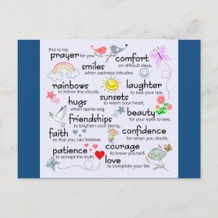 My Prayer For You Classic Blue Postcard