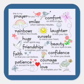 My Prayer For You | Classic Blue Square Sticker