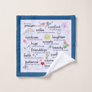 My Prayer For You Classic Blue Wash Cloth