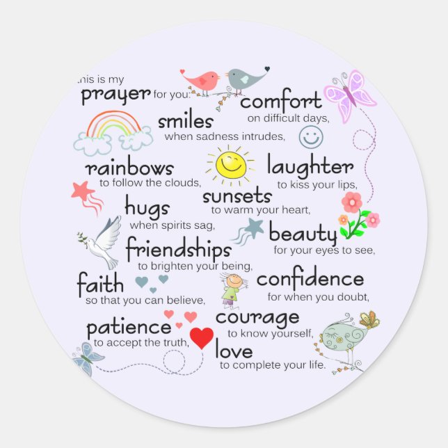 My Prayer For You Classic Round Sticker (Front)