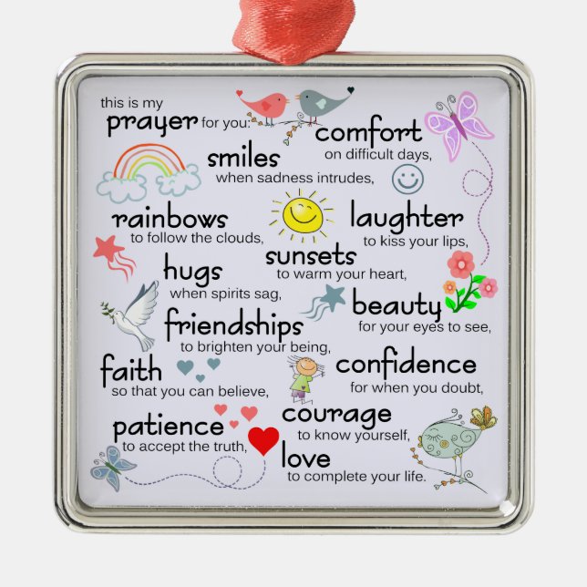 My Prayer For You Metal Tree Decoration (Front)