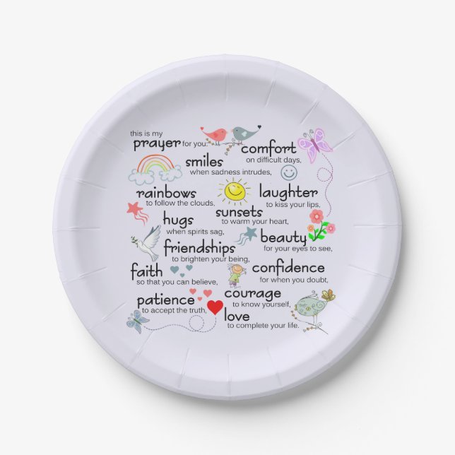 My Prayer For You Paper Plate (Front)