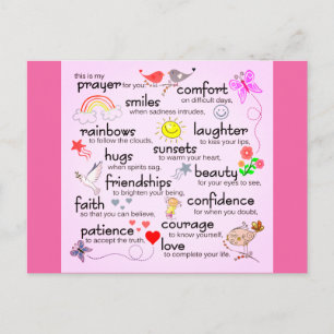 My Prayer For You   Pink Postcard