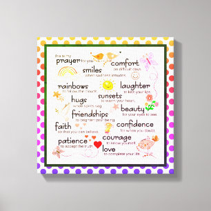 My Prayer For You Poem Canvas Print