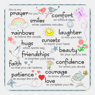My Prayer For You Square Sticker