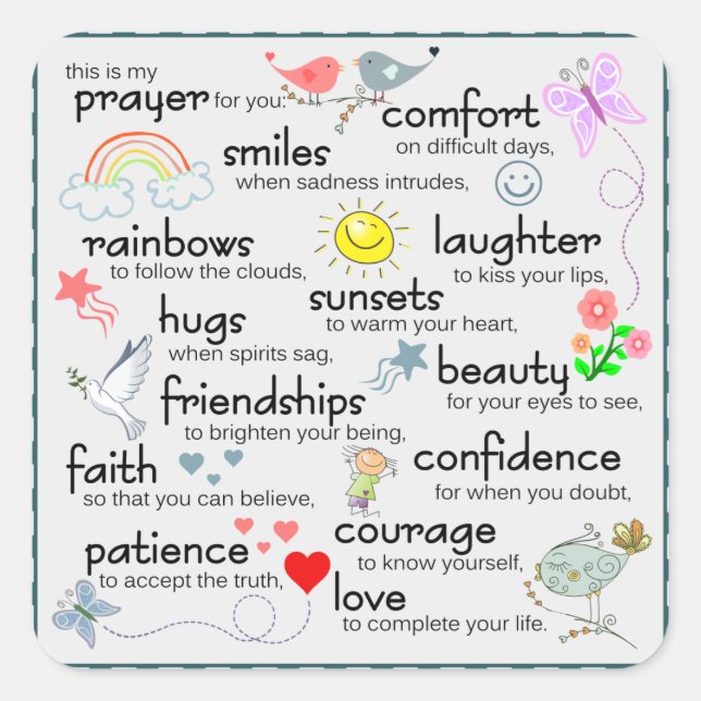 My Prayer For You Square Sticker (Front)