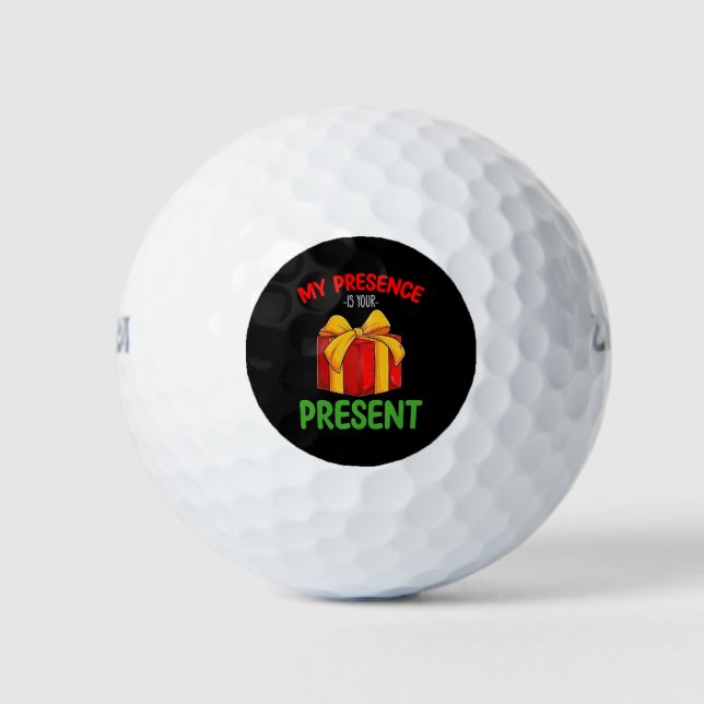 My Presence Is Your Present Family Christmas Golf Balls (Front)