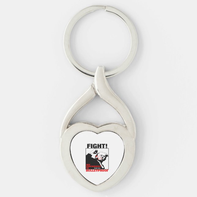 My President is bulletproof Trump Key Ring (Front)