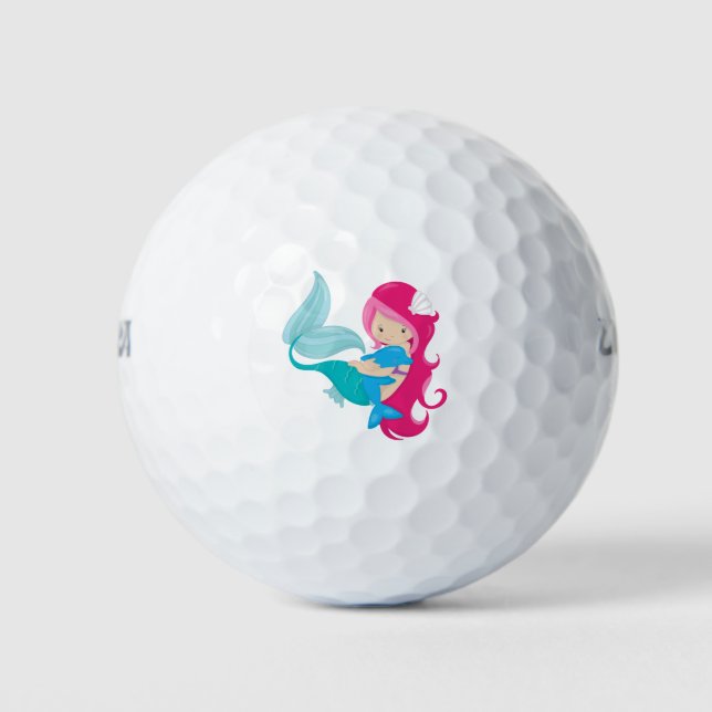 My Pretty Mermaid and Dolphin Golf Balls (Front)