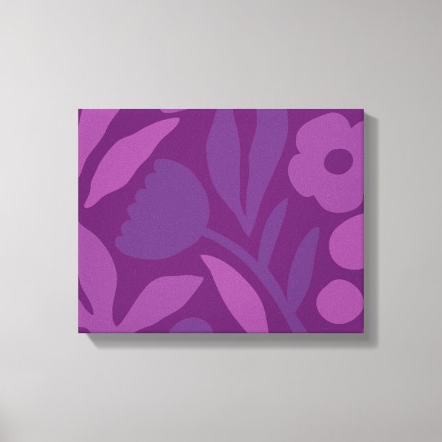 My Princess Loves Purple Happy Huge Flowers Canvas Print (Front)