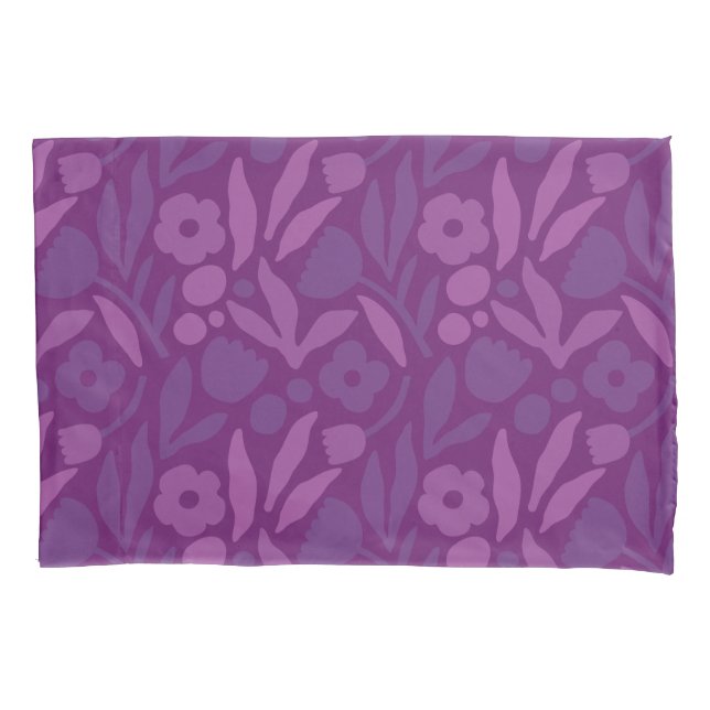 My Princess Loves Purple Happy Huge Flowers Pillowcase (Front)