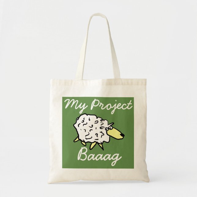 "My Project Baaag" Sheep Cartoon Project Bag (Front)