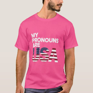 My Pronouns Are USA Eagle American Funny 4th of Ju T-Shirt