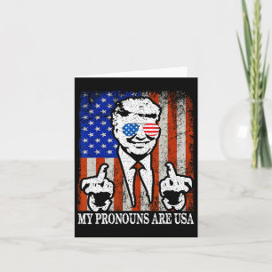 My Pronouns Are Usa Patriotic American Flag July 4 Card