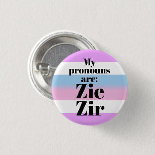 My pronouns are: Zie Zir - bigender flag 3 Cm Round Badge