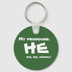 My Pronouns He Key Ring