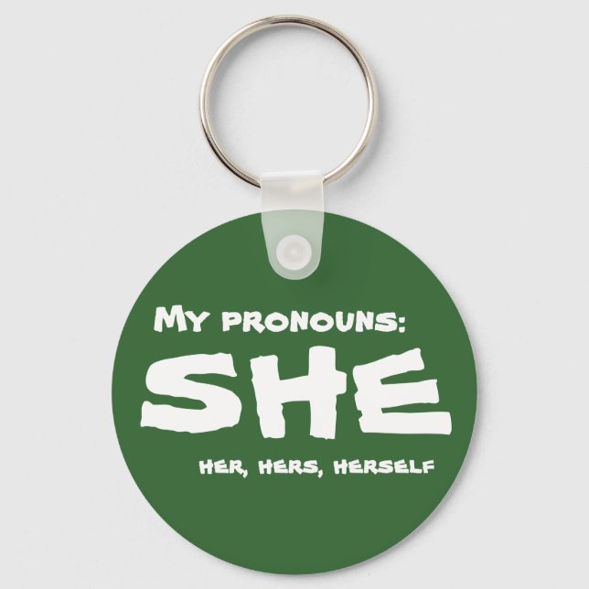 My Pronouns She Key Ring (Front)