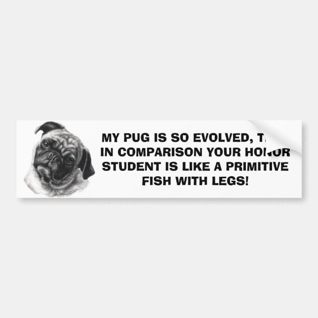 MY PUG by nicola Bumper Sticker (Front)