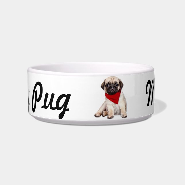 My Pug Personalised Bowl (Front)