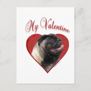 My Pug Valentine Holiday Postcard