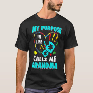 My Purpose In Life Calls Me Grandma Autism Puzzle T-Shirt