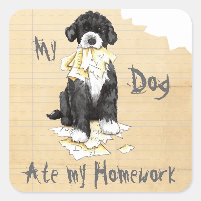 My PWD Ate My Homework Square Sticker (Front)