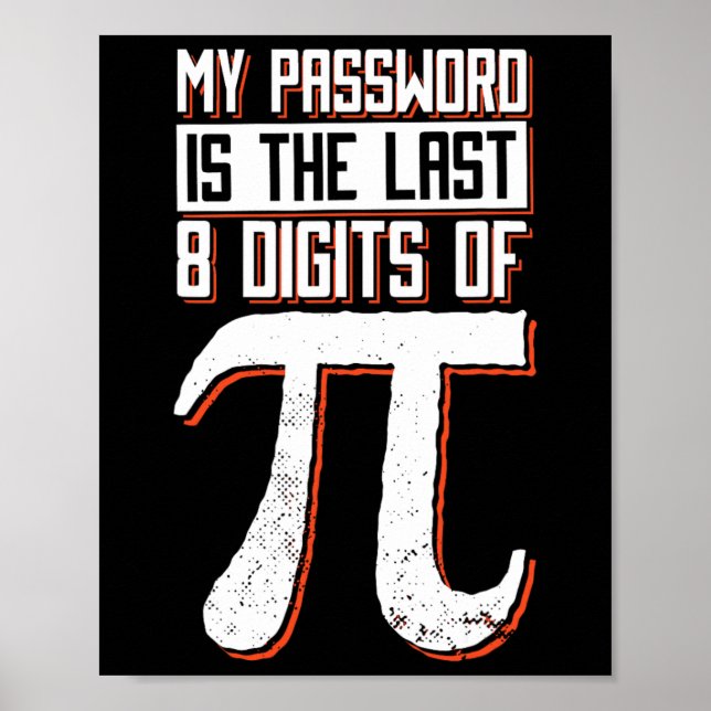 My Pword Is The Last 8 Digits Of Pi  Poster (Front)