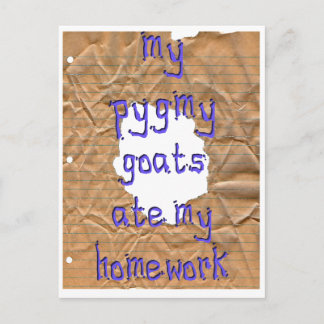My Pygmy Goats Ate My Homework Postcard