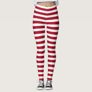 My Ragdoll ~ Red & White Stripes Leggings