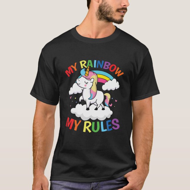 My Rainbow My Rules | Cute Magic T-Shirt (Front)