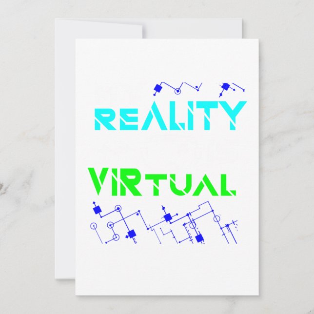 My Reality Is Virtual Gamer Gaming VR Geek Nerd Gi Invitation (Front)