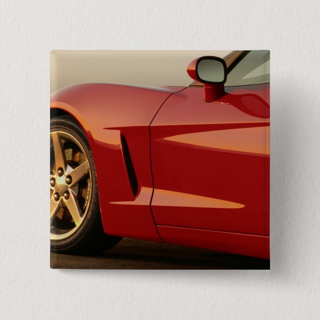 My Red Corvette 15 Cm Square Badge (Front)