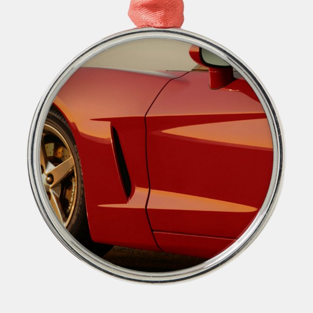 My Red Corvette Metal Tree Decoration (Front)