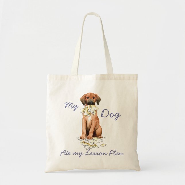 My Redbone Ate My Lesson Plan Tote Bag (Front)