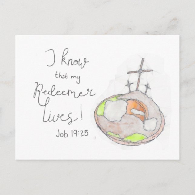 My Redeemer Lives Easter Postcard (Front)