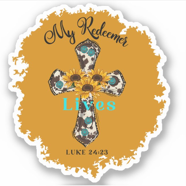 My Redeemer Lives Religious Easter Cross (Front)