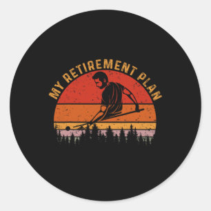 My Retirement Plan Billiards Vintage Billiards Lov Classic Round Sticker