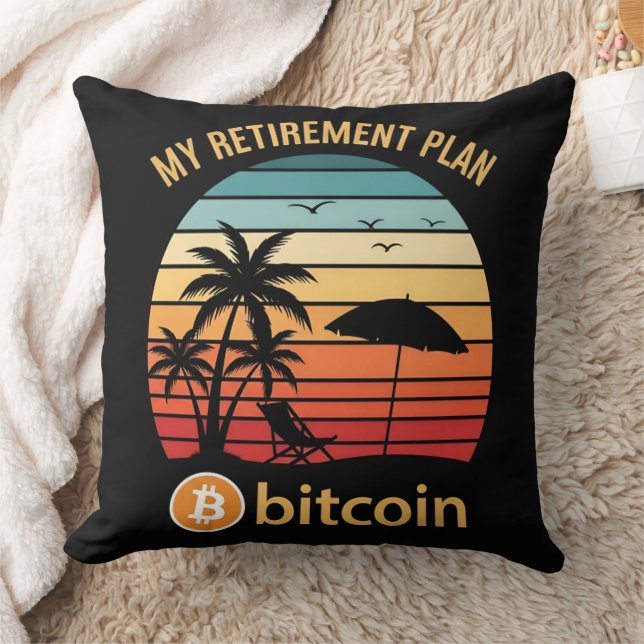 My Retirement Plan Bitcoin Beach Sunset Cushion (Blanket)