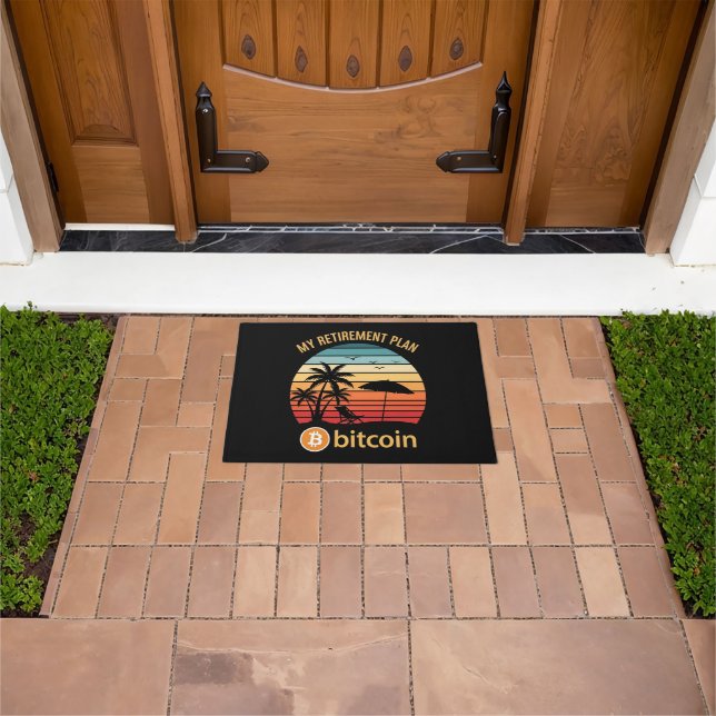 My Retirement Plan Bitcoin Beach Sunset Doormat (Outdoor)