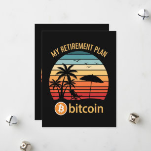 My Retirement Plan Bitcoin Beach Sunset Holiday Card