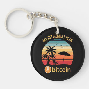 My Retirement Plan Bitcoin Beach Sunset Key Ring