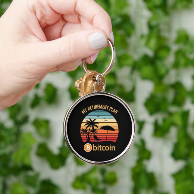 My Retirement Plan Bitcoin Beach Sunset Key Ring (Hand)