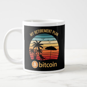 My Retirement Plan Bitcoin Beach Sunset Large Coffee Mug