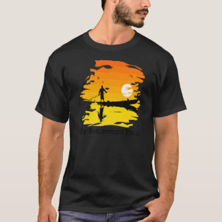 My Retirement Plan Boating Sunset Lake Reflection  T-Shirt
