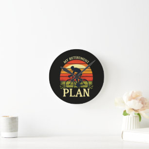 My Retirement Plan Cycling Enthusiast Round Clock