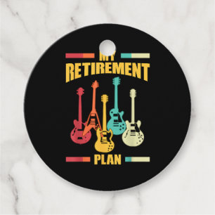 My Retirement Plan Electric Guitar Musical String Favour Tags