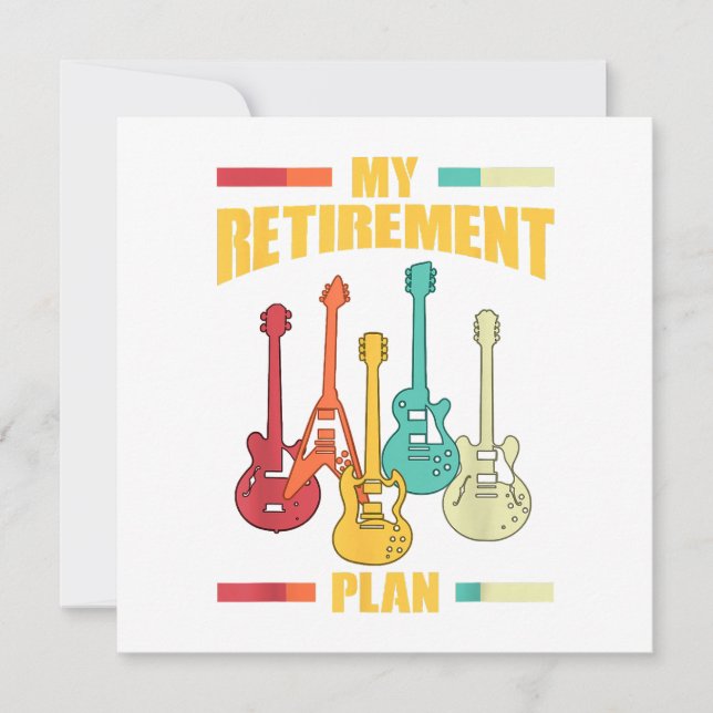 My Retirement Plan Electric Guitar Musical String  Invitation (Front)