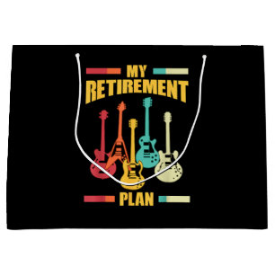 My Retirement Plan Electric Guitar Musical String  Large Gift Bag
