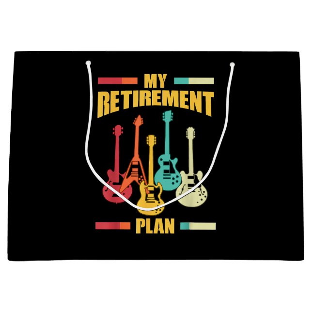 My Retirement Plan Electric Guitar Musical String  Large Gift Bag (Front)