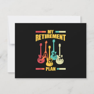 My Retirement Plan Electric Guitar Musical String RSVP Card